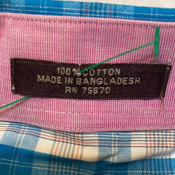 JAMES TATTERSALL Button Down Size XL Long Sleeve Plaid Shirt - Picture 8 of 8